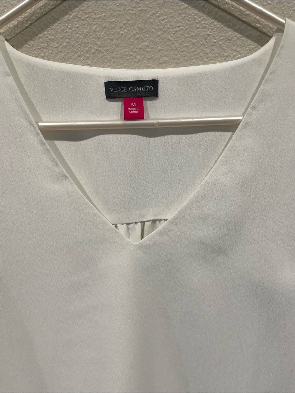 Vince Camuto White V-Neck Ruffle Sleeve Blouse - Picture 3 of 10